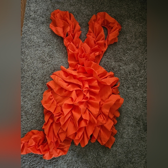 Orange Ruffled Dress - Picture 2 of 3